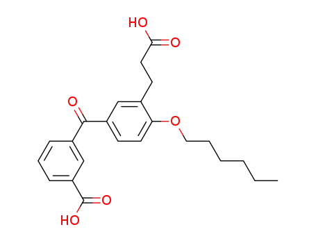 3-[3-(2-Carboxy-ethyl)-4-hexyloxy-benzoyl]-benzoic acid