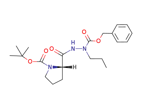 Molecular Structure of 112383-24-1 (1,2-Pyrrolidinedicarboxylic acid, 1-(1,1-dimethylethyl) ester,
2-[2-[(phenylmethoxy)carbonyl]-2-propylhydrazide], (S)-)