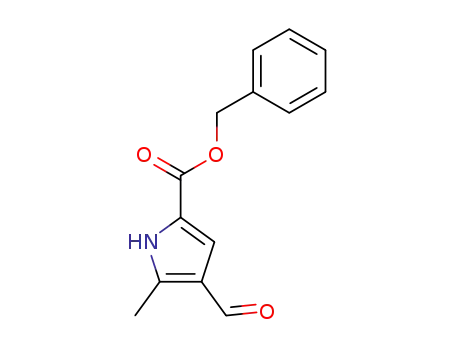 Molecular Structure of 89909-50-2 (1H-Pyrrole-2-carboxylic acid, 4-formyl-5-methyl-, phenylmethyl ester)