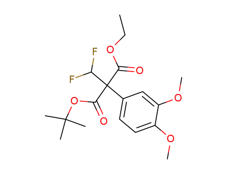 Molecular Structure of 85277-70-9 (Propanedioic acid, (difluoromethyl)(3,4-dimethoxyphenyl)-,
1,1-dimethylethyl ethyl ester)
