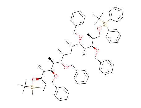 <5R-(5R*,6R*,7R*,8S*,9S*,10R*,12S*,13S*,14R*,15R*,16S*)>-5-Ethyl-2,2,3,3,6,8,10,12,14,16,20,20-dodecamethyl-19,19-diphenyl-7,9,13,15-tetrakis(phenylmethoxy)-4,18-dioxa-3,19-disilaheneicosane (Protected Hexaol 41)