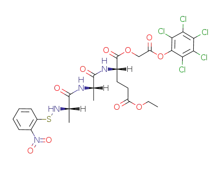 L-Glutamic acid, N-[N-[N-[(2-nitrophenyl)thio]-L-alanyl]-L-alanyl]-, 5-ethyl
1-[2-oxo-2-(pentachlorophenoxy)ethyl] ester