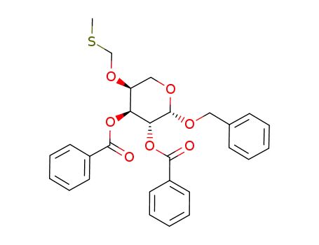 Molecular Structure of 74660-31-4 (benzyl 2,3-di-O-benzoyl-4-O-methylthiomethyl-β-L-arabinopyranoside)