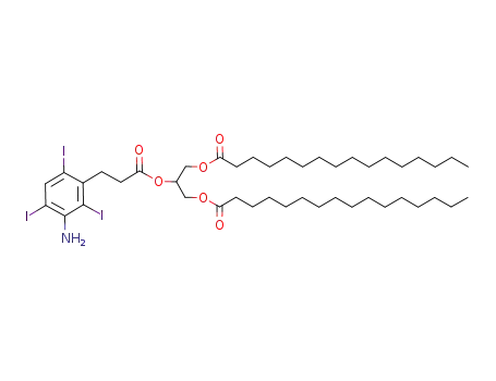 Molecular Structure of 102831-73-2 (1,3-dipalmitoylglycerol 2-[(3-amino-2,4,6-triiodophenyl)propionate])