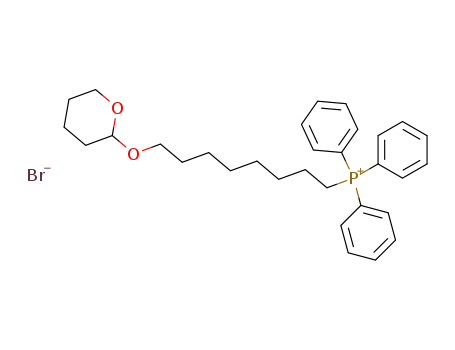 Molecular Structure of 79837-77-7 (Phosphonium, triphenyl[8-[(tetrahydro-2H-pyran-2-yl)oxy]octyl]-,
bromide)