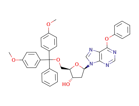 Molecular Structure of 133471-08-6 (5'-O-(DIMETHOXYTRITYL)-O6-PHENYL-2'-DEOXYINOSINE)