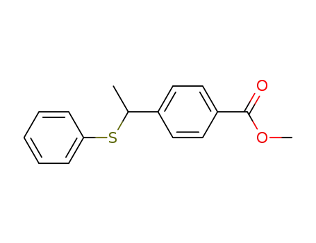 Molecular Structure of 84851-57-0 (Benzoic acid, 4-[1-(phenylthio)ethyl]-, methyl ester)