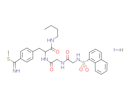 4-(2-Butylcarbamoyl-2-{2-[2-(naphthalene-1-sulfonylamino)-acetylamino]-acetylamino}-ethyl)-thiobenzimidic acid methyl ester; hydriodide