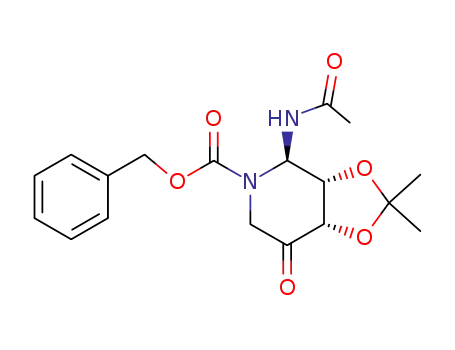 Molecular Structure of 127181-13-9 ((+)-(4S,5S,6R)-6-acetamido-N-(benzyloxycarbonyl)-4,5-(isopropylidenedioxy)-3-piperidinone)