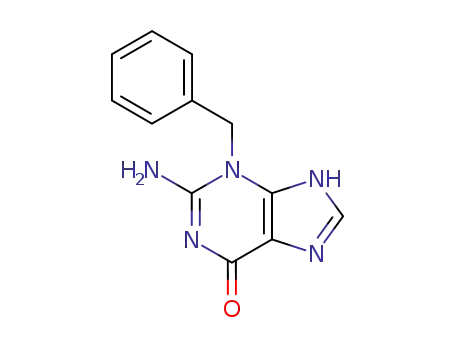 Molecular Structure of 28741-78-8 (6H-Purin-6-one, 2-amino-3,7-dihydro-3-(phenylmethyl)-)