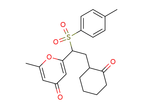 2-Methyl-6-[2-(2-oxo-cyclohexyl)-1-(toluene-4-sulfonyl)-ethyl]-pyran-4-one