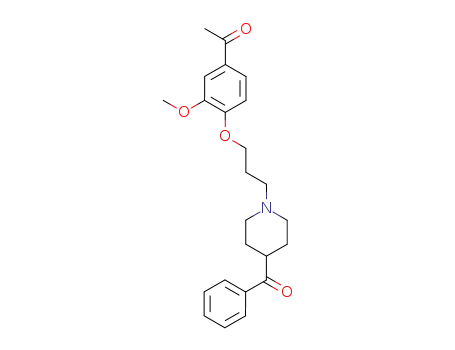 Molecular Structure of 117022-85-2 (1-{4-[3-(4-benzoyl-piperidin-1-yl)-propoxy]-3-methoxy-phenyl}-ethanone)