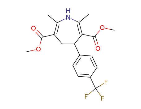 Molecular Structure of 91993-89-4 (1H-Azepine-3,6-dicarboxylic acid,
4,5-dihydro-2,7-dimethyl-4-[4-(trifluoromethyl)phenyl]-, dimethyl ester)