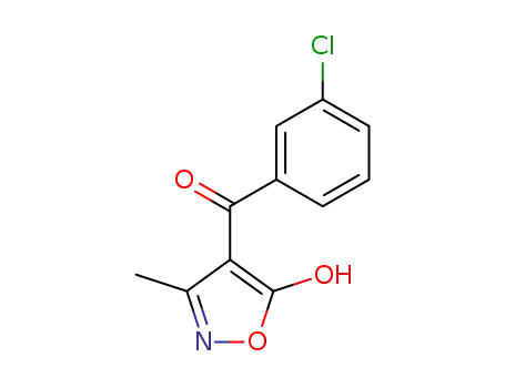 Molecular Structure of 111460-94-7 (Methanone, (3-chlorophenyl)(5-hydroxy-3-methyl-4-isoxazolyl)-)