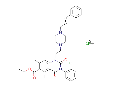 3-(2-Chloro-phenyl)-5,7-dimethyl-2,4-dioxo-1-{2-[4-((E)-3-phenyl-allyl)-piperazin-1-yl]-ethyl}-1,2,3,4-tetrahydro-quinazoline-6-carboxylic acid ethyl ester; hydrochloride