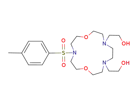 Molecular Structure of 143065-57-0 (1,7-Dioxa-4,10,13-triazacyclopentadecane-10,13-diethanol,
4-[(4-methylphenyl)sulfonyl]-)