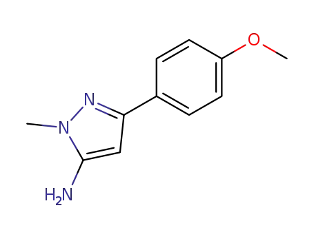 Molecular Structure of 92469-35-7 (3-(4-Methoxyphenyl)-1-methyl-1H-pyrazol-5-amine)