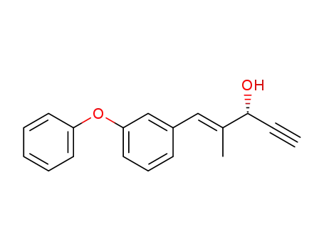 Molecular Structure of 99566-41-3 ((1E,3S)-2-methyl-1-(3-phenoxyphenyl)pent-1-en-4-yn-3-ol)