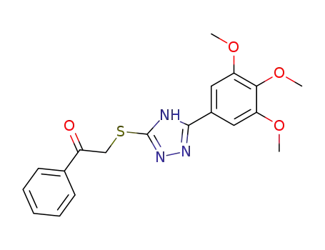 Molecular Structure of 140405-96-5 (1-phenyl-2-{[5-(3,4,5-trimethoxyphenyl)-1H-1,2,4-triazol-3-yl]sulfanyl}ethanone)