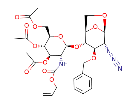 4-O-(3,4,6-Tri-O-acetyl-2-allyloxycarbonylamino-2-deoxy-β-D-glucopyranosyl)-1,6-anhydro-2-azido-3-O-benzyl-2-deoxy-β-D-glucopyranose