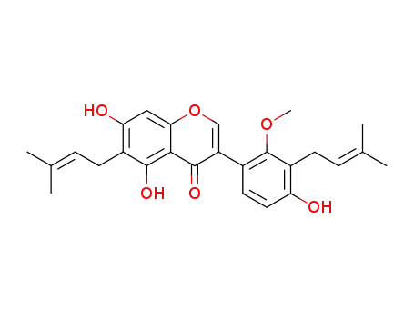 4H-1-Benzopyran-4-one,
5,7-dihydroxy-3-[4-hydroxy-2-methoxy-3-(3-methyl-2-butenyl)phenyl]-6-(
3-methyl-2-butenyl)-