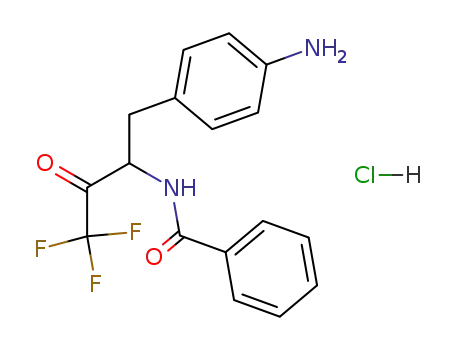 Molecular Structure of 106943-05-9 (N-[1-(4-Amino-benzyl)-3,3,3-trifluoro-2-oxo-propyl]-benzamide; hydrochloride)