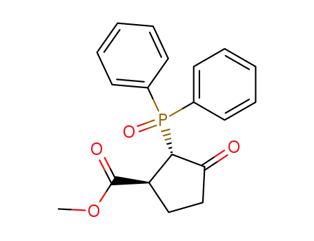 Molecular Structure of 124604-14-4 (Cyclopentanecarboxylic acid, 2-(diphenylphosphinyl)-3-oxo-, methyl
ester, trans-)