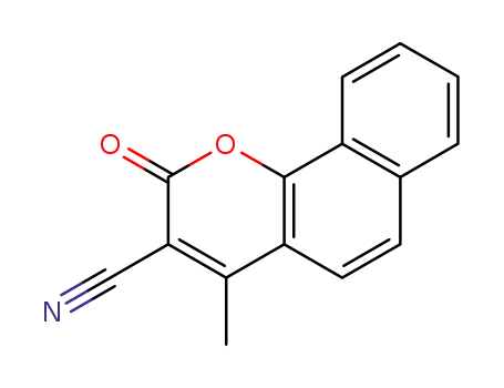 Molecular Structure of 31231-53-5 (2H-Naphtho[1,2-b]pyran-3-carbonitrile, 4-methyl-2-oxo-)