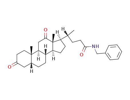 Molecular Structure of 125680-29-7 (N-Benzyl-3,12-dioxo-5β-cholan-24-amide)