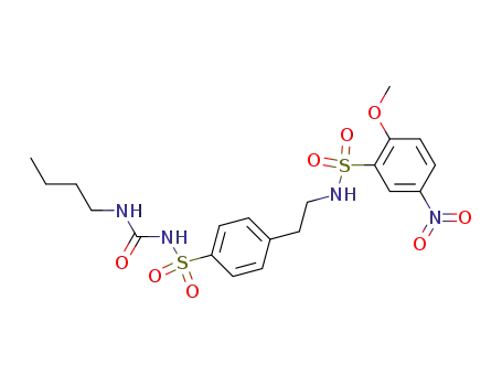 Benzenesulfonamide, N-(2-(4-((((butylamino)carbonyl)amino)sulfonyl)phenyl)ethyl)-2-methoxy-5-nitro-