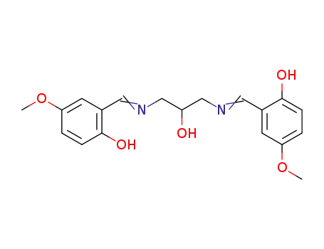 Molecular Structure of 88635-66-9 (Phenol,
4,4'-[(2-hydroxy-1,3-propanediyl)bis(nitrilomethylidyne)]bis[2-methoxy-)