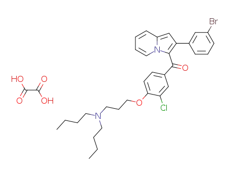 Molecular Structure of 79286-16-1 ([2-(3-Bromo-phenyl)-indolizin-3-yl]-[3-chloro-4-(3-dibutylamino-propoxy)-phenyl]-methanone; compound with oxalic acid)