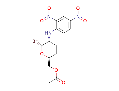 Acetic acid (2S,5R,6R)-6-bromo-5-(2,4-dinitro-phenylamino)-tetrahydro-pyran-2-ylmethyl ester