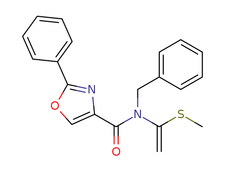 Molecular Structure of 143466-50-6 (4-Oxazolecarboxamide,
N-[1-(methylthio)ethenyl]-2-phenyl-N-(phenylmethyl)-)
