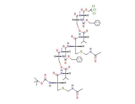 <N-<(Benzyloxy)carbonyl>-O-<<<<N-<(benzyloxy)carbonyl>-O-<<N-<(tert-butyloxy)carbonyl>-S-(acetamidomethyl)-L-cysteinyl>-L-valyl>-D-seryl>-N-methyl-L-alanyl>-S-(acetamidomethyl)-L-cysteinyl>-L-valyl>-D-seryl>-N-methyl-L-alanine 2,2,2-Trichloroethyl Ester