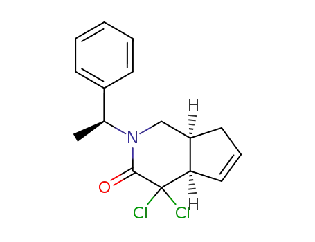 Molecular Structure of 139025-13-1 ((-)-(1S,6R,1'S)-5,5-dichloro-3-(1'-phenylethyl)-3-azabicyclo<4.3.0>non-7-en-4-one)