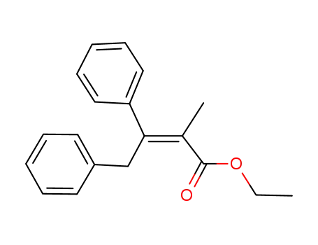 Molecular Structure of 100191-02-4 (2-Butenoic acid, 2-methyl-3,4-diphenyl-, ethyl ester, (E)-)