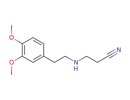 Molecular Structure of 55982-97-3 (3-[(3,4-DIMETHOXYPHENETHYL)AMINO]PROPANENITRILE)