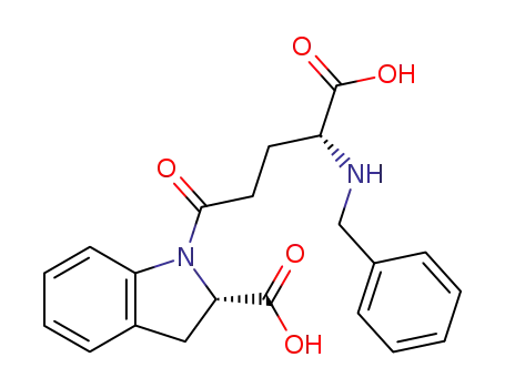Molecular Structure of 97975-42-3 (1-(N-benzyl-γ-D-glutamyl)indoline-2(S)-carboxylic acid)