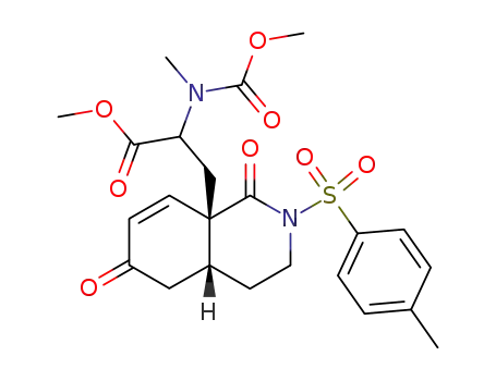 8a-<2-(Methoxycarbonyl)-2-<N-(methoxycarbonyl)-N-methylamino>ethyl>-2-(p-toluenesulfonyl)-cis-1,2,3,4,4a,5,6,8a-octahydro-1,6-dioxoisoquinoline
