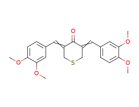 Molecular Structure of 102657-39-6 (3,5-bis-(3,4-dimethoxybenzylidene)tetrahydrothiopyran-4-one)