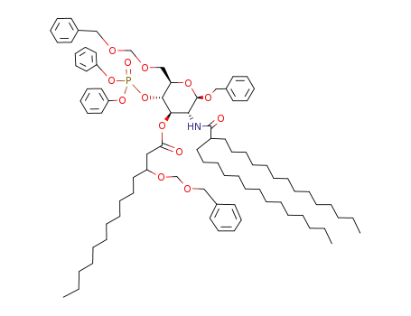 3-Benzyloxymethoxy-tetradecanoic acid (2R,3R,4R,5S,6R)-2-benzyloxy-6-benzyloxymethoxymethyl-5-(diphenoxy-phosphoryloxy)-3-(2-tetradecyl-hexadecanoylamino)-tetrahydro-pyran-4-yl ester