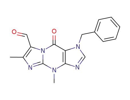 Molecular Structure of 96881-37-7 (1H-Imidazo[1,2-a]purine-7-carboxaldehyde,
4,9-dihydro-4,6-dimethyl-9-oxo-1-(phenylmethyl)-)