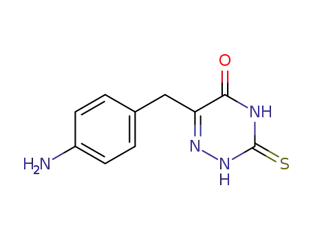 Molecular Structure of 77441-94-2 (1,2,4-Triazin-5(2H)-one,
6-[(4-aminophenyl)methyl]-3,4-dihydro-3-thioxo-)
