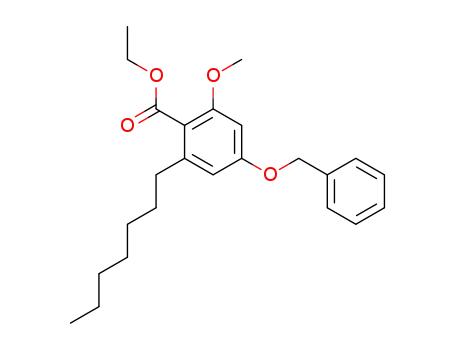 Benzoic acid, 2-heptyl-6-methoxy-4-(phenylmethoxy)-, ethyl ester