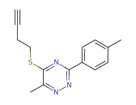 Molecular Structure of 109307-13-3 (5-(3-butynylthio)-6-methyl-3-p-tolyl-1,2,4-triazine)
