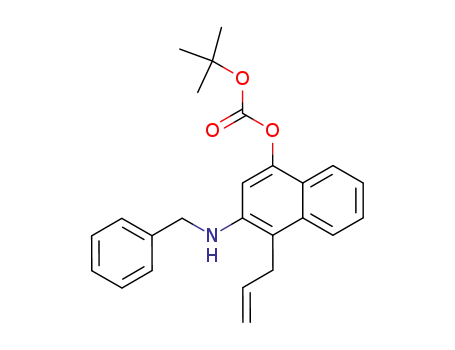 Molecular Structure of 143144-68-7 (Carbonic acid, 1,1-dimethylethyl
3-[(phenylmethyl)amino]-4-(2-propenyl)-1-naphthalenyl ester)
