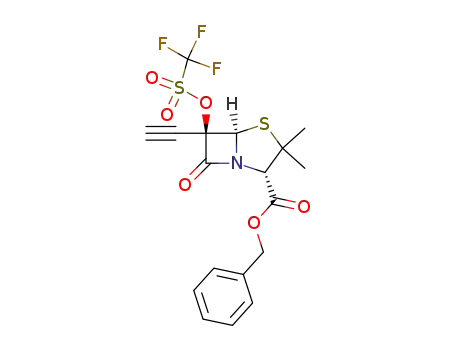 Molecular Structure of 121534-38-1 (benzyl 6α-ethynyl-6β-(trifluoromethanesulfonato)penicillinate)
