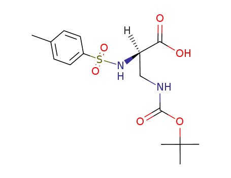 Molecular Structure of 62234-35-9 (D-Alanine,
3-[[(1,1-dimethylethoxy)carbonyl]amino]-N-[(4-methylphenyl)sulfonyl]-)