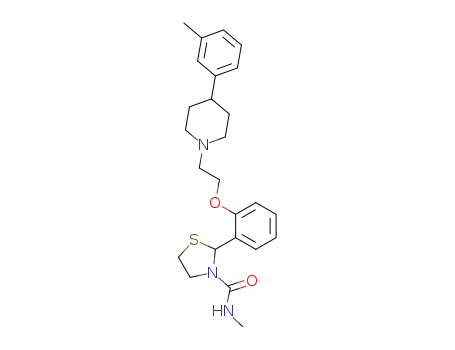 Molecular Structure of 107335-65-9 (2-{2-[2-(4-m-Tolyl-piperidin-1-yl)-ethoxy]-phenyl}-thiazolidine-3-carboxylic acid methylamide)